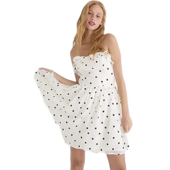 J. Crew Dresses & Skirts - J Crew x Eveliina Vintage Polka Dot Strapless Mini Dress Womens 22 | 3X NWT $128